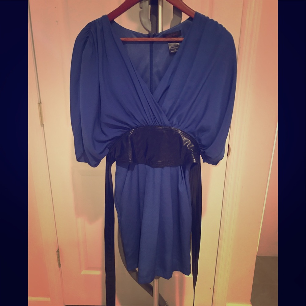 Royal blue mini party dress w/ pockets